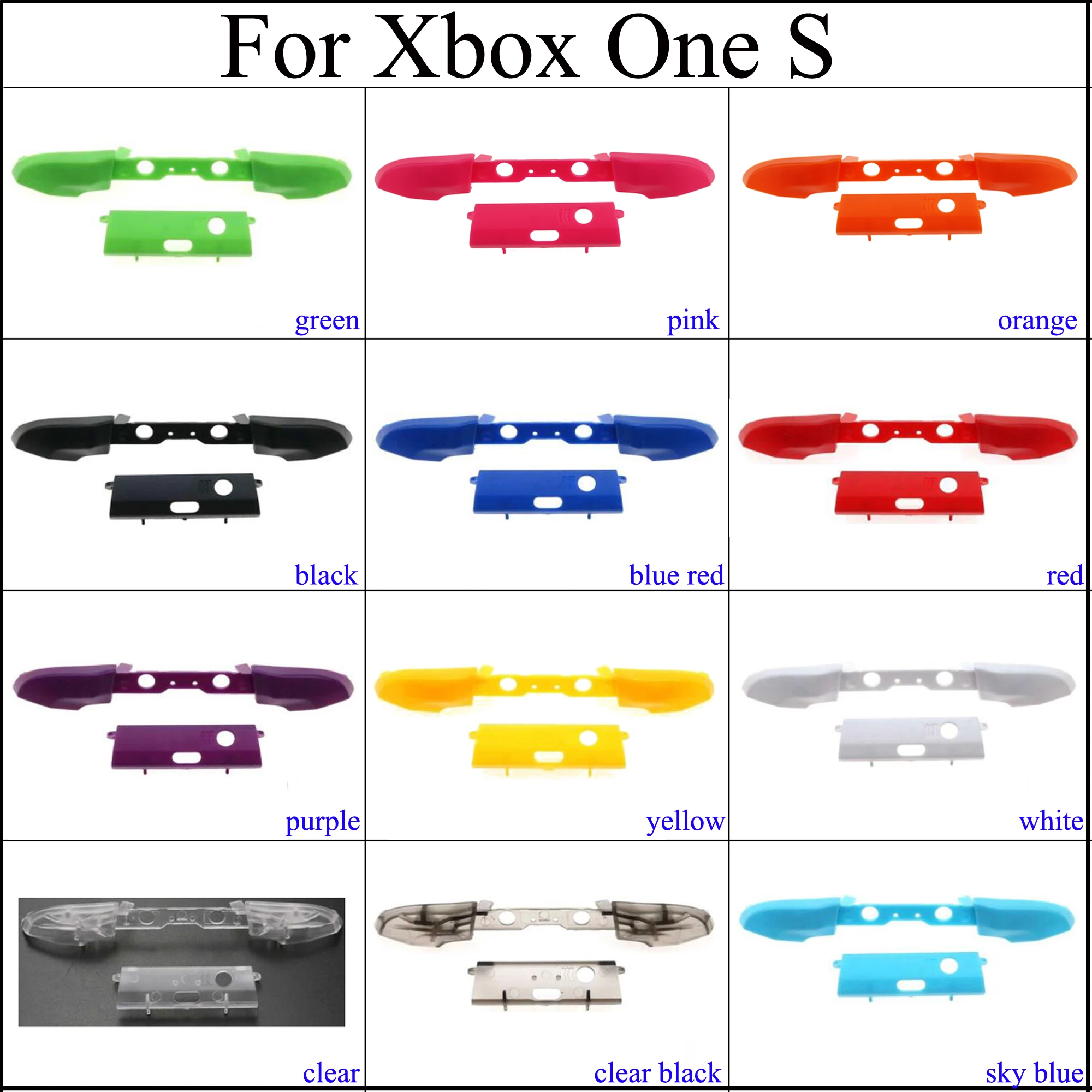 

YuXi For Xbox One Slim Replacement Full Bumper Trigger Buttons DPad LB RB For Xbox One S Slim Controller Custom Cover