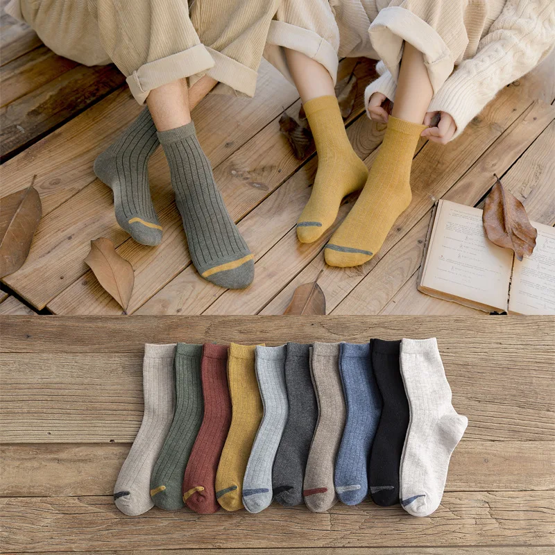 4 пара/лот осенне-зимние Хлопковые женские рождественские носки Модные дышащие носки для пар удобные повседневные носки для девочек 1012