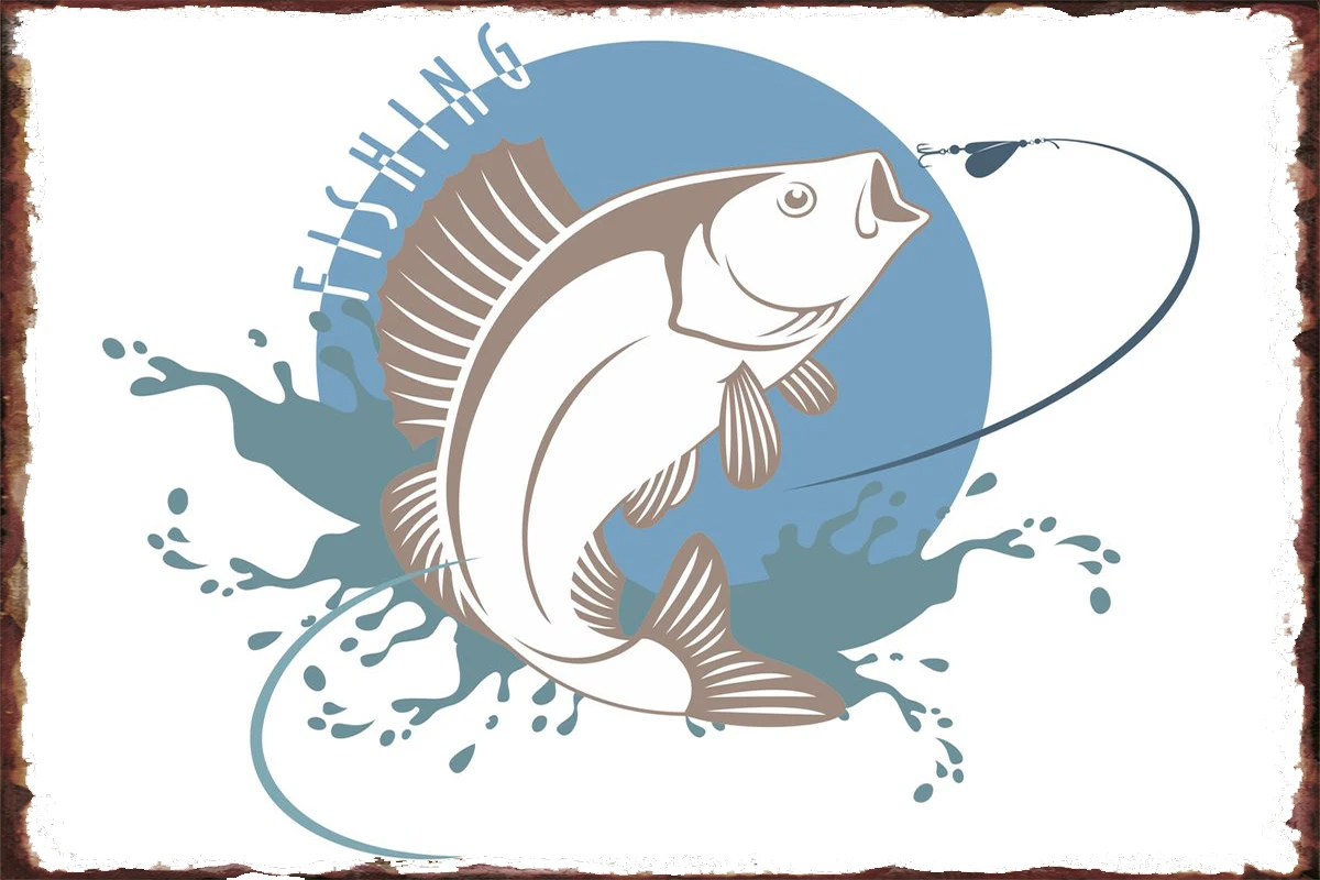 Fishing Metal Sign Tin Plates Wall Decor Room Decoration Retro Vintage For Art Man Cave Cafe Pub Home Club | Дом и сад