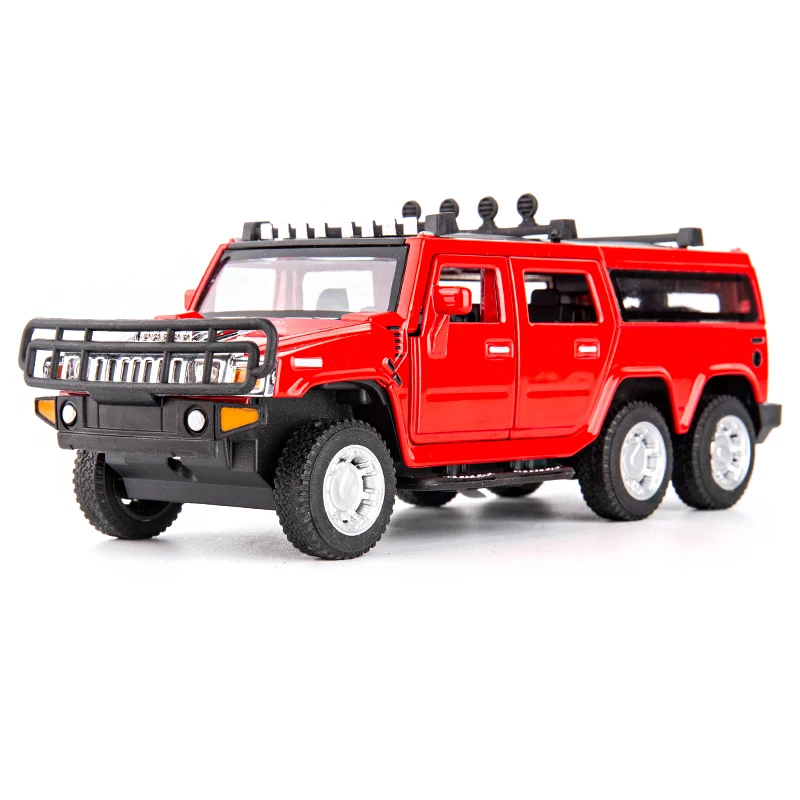 1/32 литые модели автомобилей 6 Wheels Hummar # 8932B 16Cm Truck 4 цвета Toy Car с открывающимися
