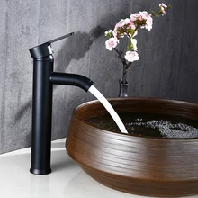 New Design Stainless Steel Washbasin Faucet Tall Basin Sink Faucet Black Hot Cold Water Faucet Mixer Tap Bathroom Accessories