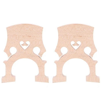 

2 Piece 3/4 4/4 Regulated Double Bass Contrabass Bridge Maple Replacement Parts Cello Diy Musical Instrument Accessories(3/4)