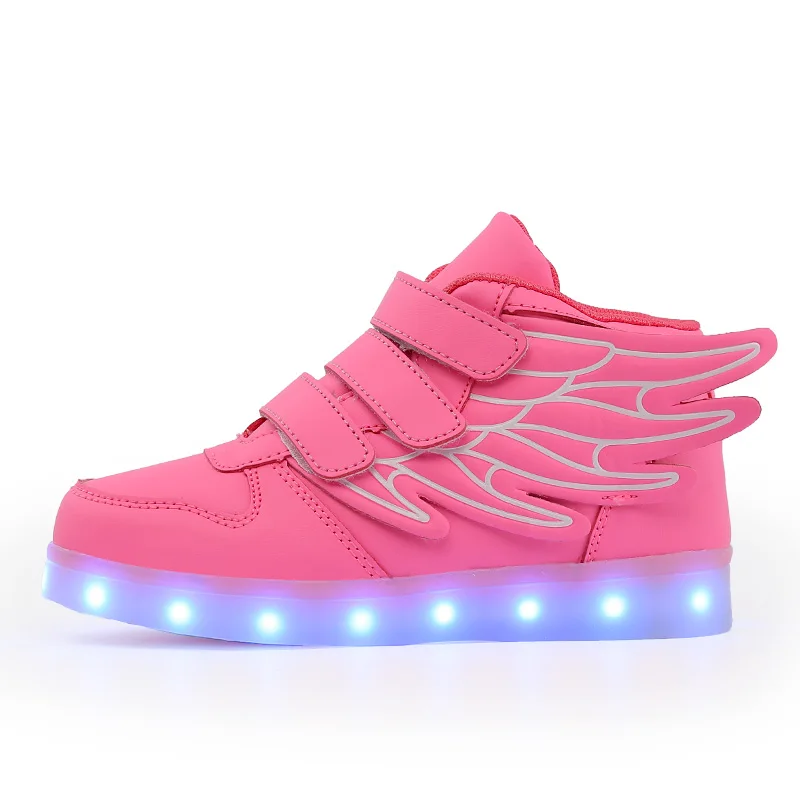 best leather shoes Luminous Sneakers Boy Girl Cartoon LED Light Up Shoes Glowing Trend Kids Shoes Children Wing  Charge Casual Trainers Boots children's shoes for sale Children's Shoes