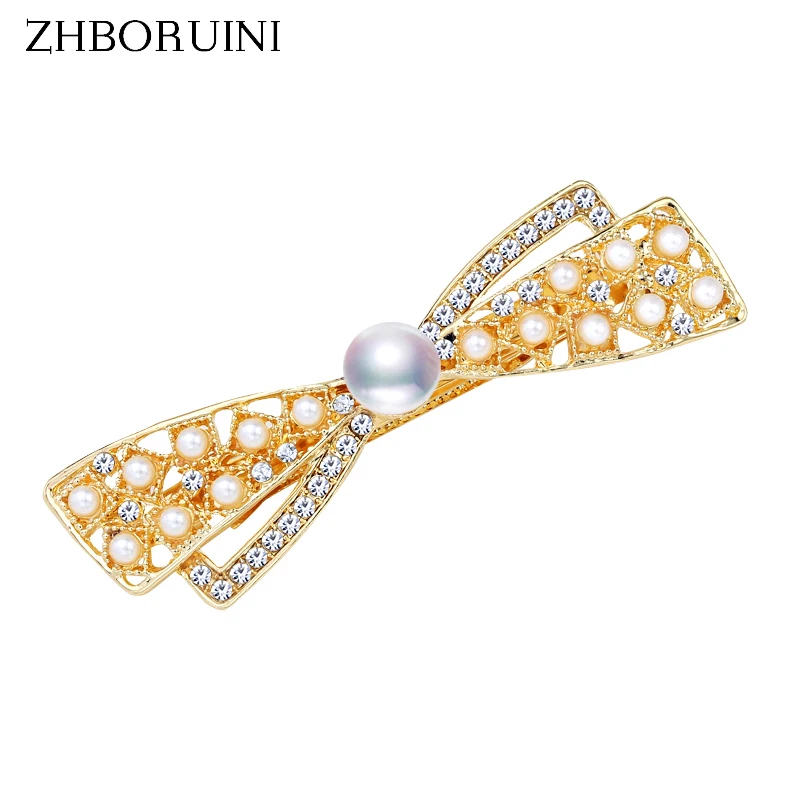 ZHBORUINI 2019 жемчужные бусины заколка для волос женщин Пресноводный Жемчуг ювелирное