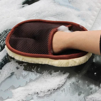 

1pcs Lamb Wool Car Wash Mitt Glove Super Soft Lambswool Auto Wax Washing Tool