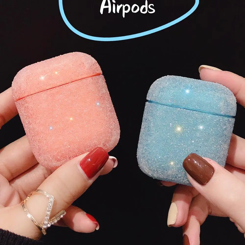 Роскошные противоударные беспроводные bluetooth наушники чехол для Air Pods Хрустальный Блестящий жесткий чехол для Air pods 1 2 блестящая зарядная коробка