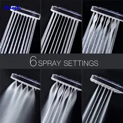 New Design Shower Head 6-Modes Square Hand-held Shower Booster Pipe Holder Shower Set Bathroom Accessories High-quality 2022