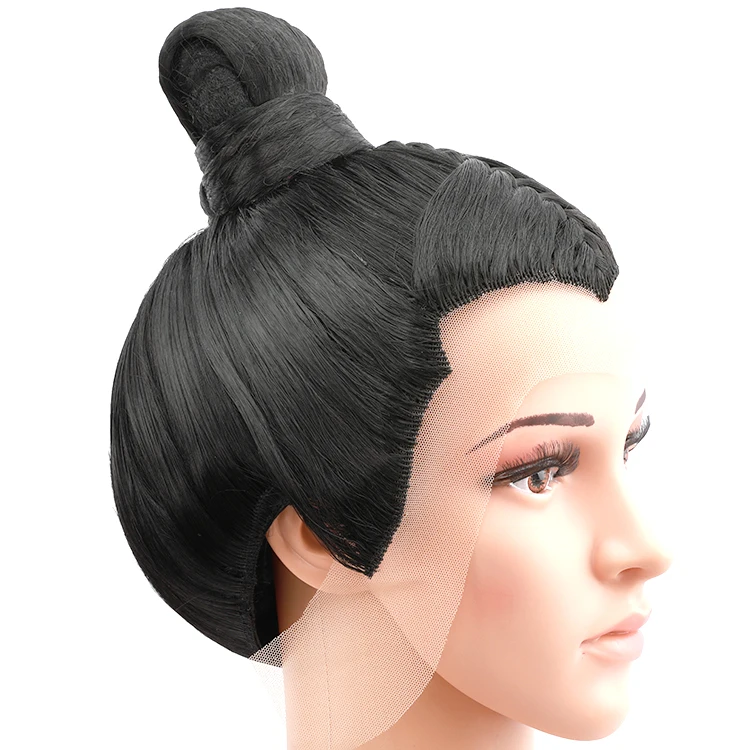 Front Lace Prince Hair Chinese Hanfu Men Cosplay Headdress Halloween Carnival Stage Performance Party Prop