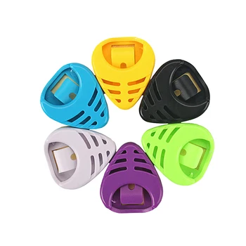 

6pcs Plastic Guitar Pick Storage Box Drop-shaped Guitar Clip Box Paste Box for Standard Pick