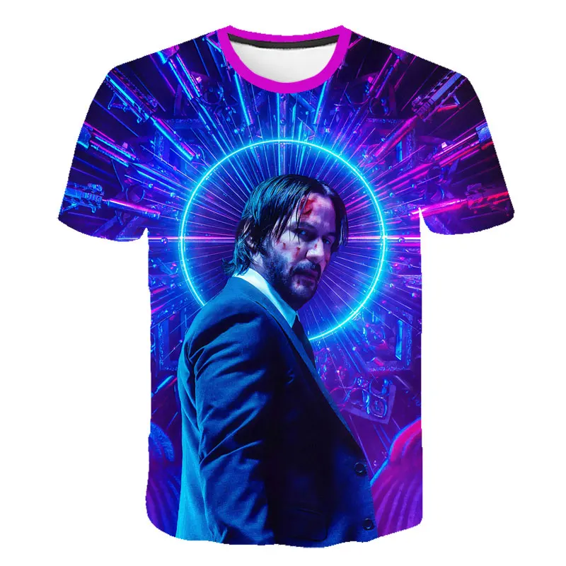 Футболка John Wick the Boogie Man Movie с 3D принтом Wick: футболка круглым вырезом и 3 Parabellum Keanu