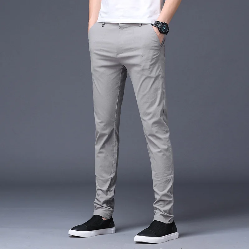 

Autumn Pants Men's Korean-style Trend Versatile Casual Pants Men's Skinny Pants Elasticity Slim Fit Straight-Cut Autumn MEN'S Tr