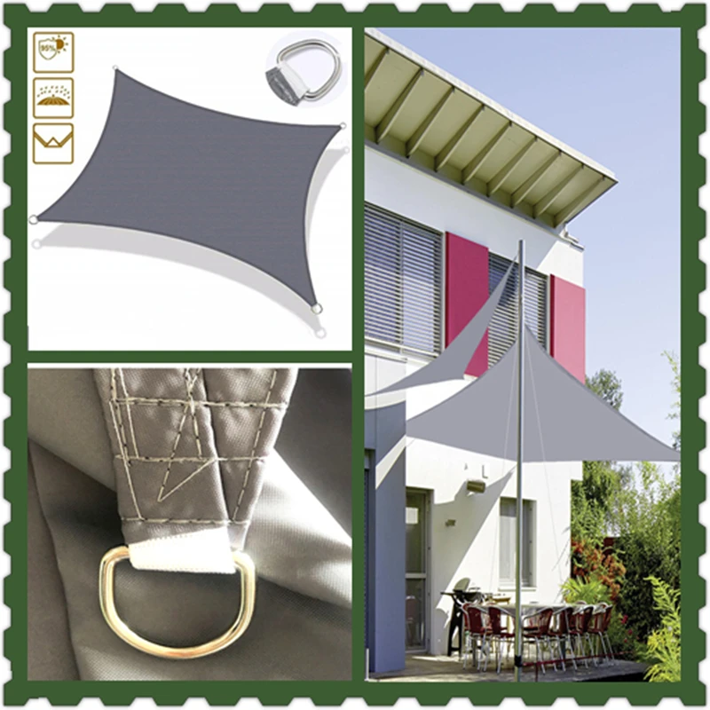 

Square Rectangle Waterproof-UV Ray Shade Sunproof Outdoor Patio Pool Lawn Sail Garden Terrace Canopy Swimming Camping Sun Shade