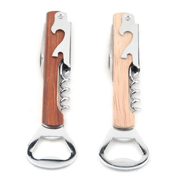 50pcs Wood Handle Stainless Steel Hand Held Deluxe Bottle Opener