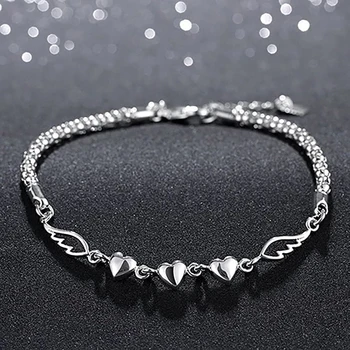 

Trendy Jewelry Bracelet High Quality Fashion Woman Retro Simple Heart Shaped Bracelet Hand Chain
