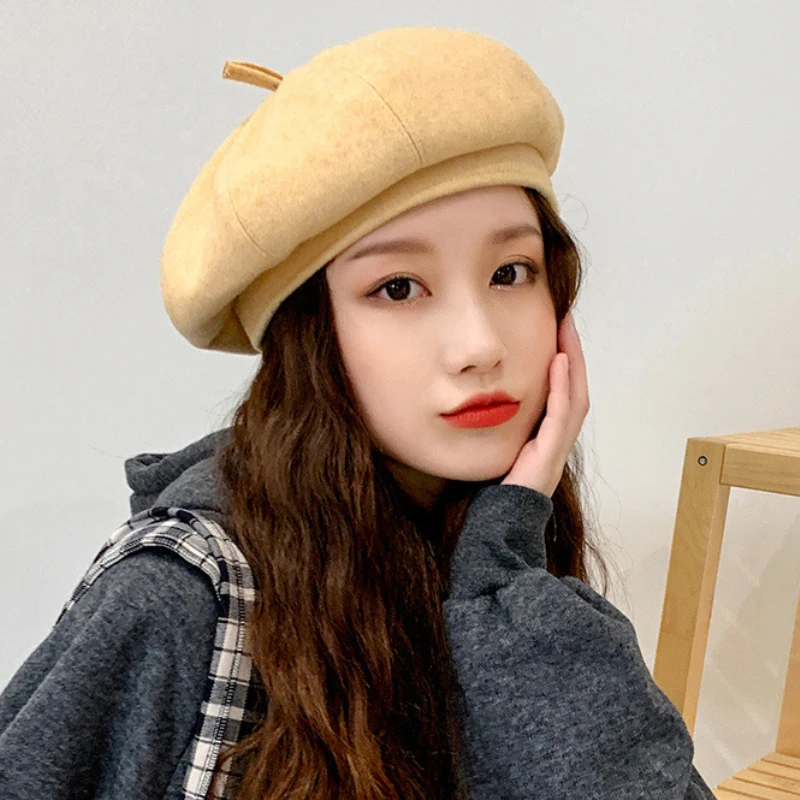 

Women Beret Autumn Winter Wool Hat Ladies Vintage Octagonal Cap Female Artist Painter Beret Hat Casual Berets for Women