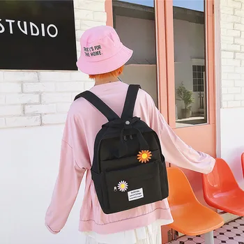 

2020 Korea Lovely INS Soft Bag Female Student Japanese Harajuku Sunflower Backpack Small Fresh Ulzzang Purple Backpack