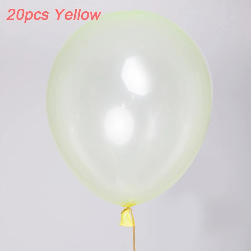 20 шт. хрустальные пастельные воздушные шары-12 дюймов хрустальные латексные воздушные шары, детский душ Единорог день рождения пастельный Радужный шарик - Цвет: Цвет: желтый