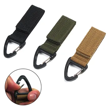 

Tactical Webbing Clip Hook Military Army Nylon Hiking Backpack Carabiner Webbing Belt Key Hook Clip EDC Buckle Pocket Tool