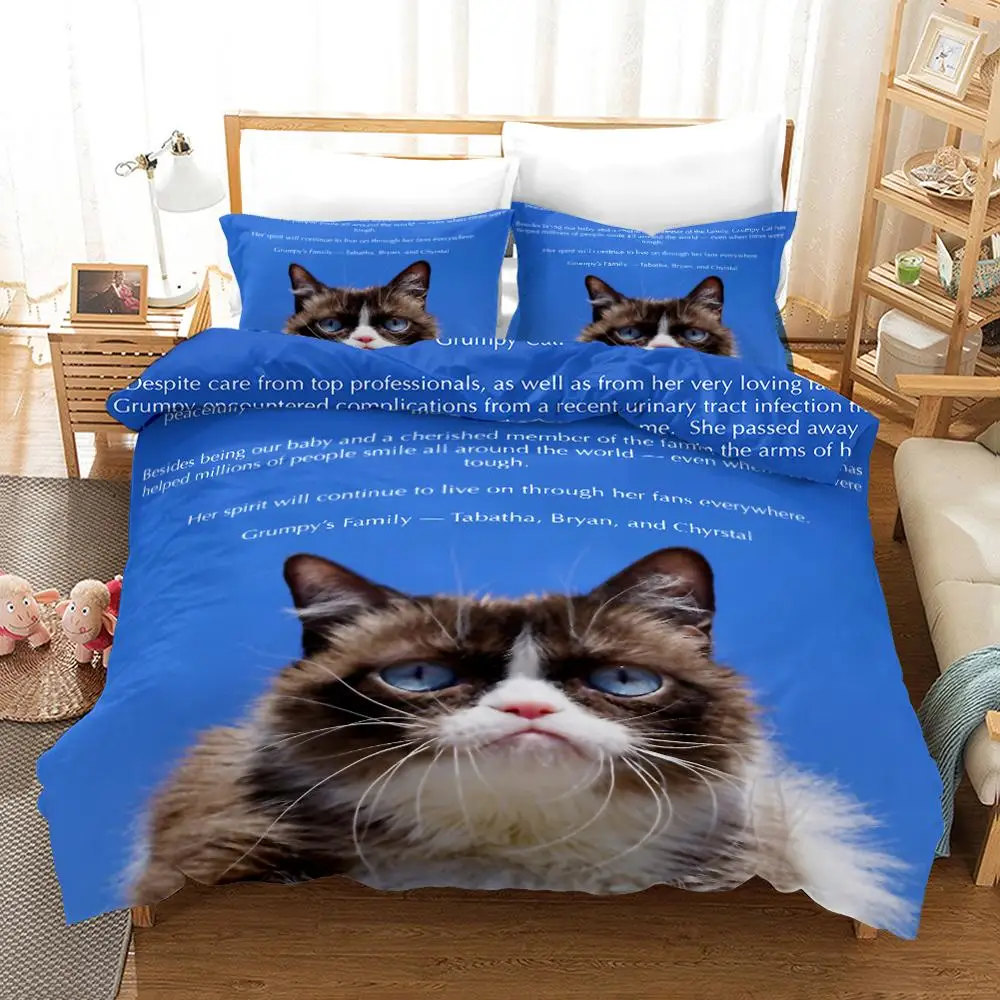 Cute Cat 3D Bedding Set Duvet Cover Set Bedding Set Luxury Twin Full Queen King Size Comforter Set Bed Set  Home Textiles