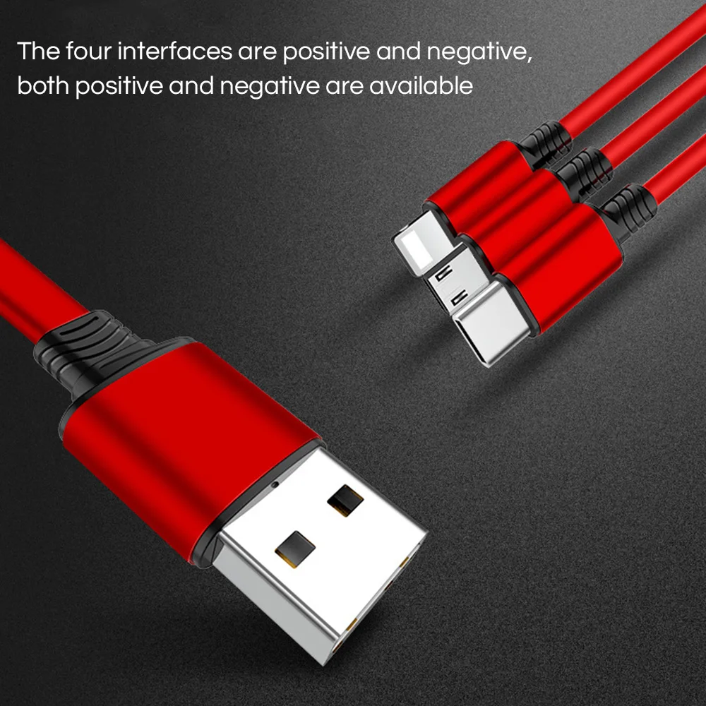 Rovtop 3 в 1 usb type C Micro USB кабель type-c для iPhone кабель зарядного устройства 120 см 3A кабель быстрой зарядки USB C