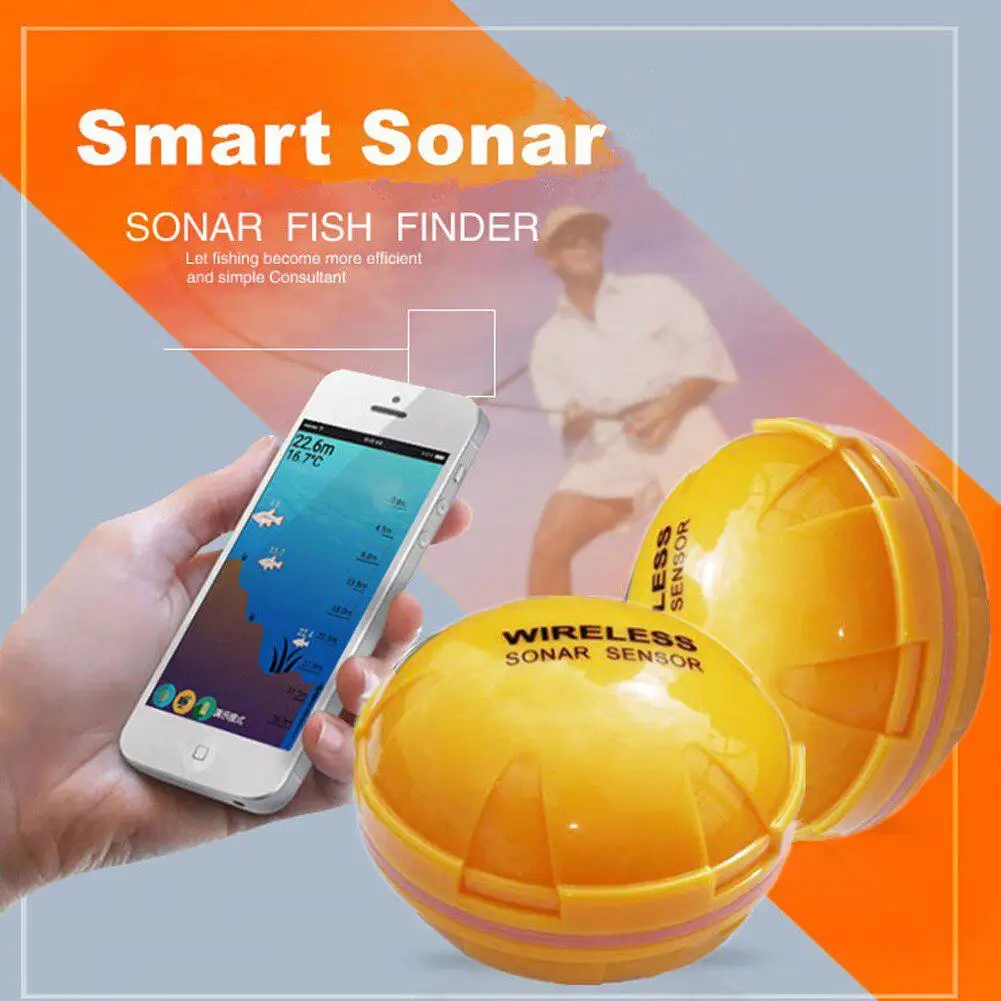 Беспроводной Bluetooth умный рыболокатор эхолот детектор морской рыбы