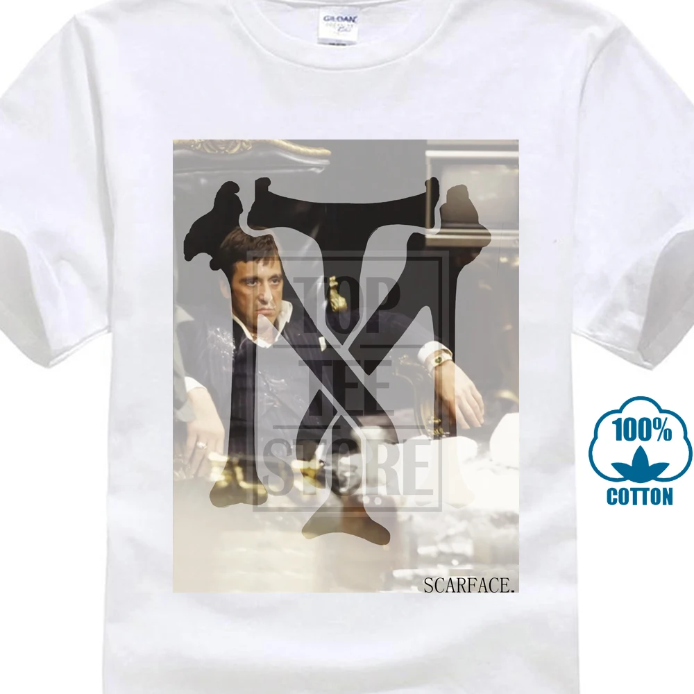 

Scarface Tony Montana Double Exposure Licensed Adult T Shirt Classic Movie