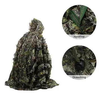 

Outdoor 3D Leaves Camouflage Poncho Camo Cape Cloak Stealth Suit Military Hunting Poncho Cover Camouflage Ponchos