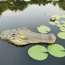 Большой размер плавающая голова крокодила имитация воды голова крокодила садовая приманка или пруд художественный декор для гусиного хищника героя