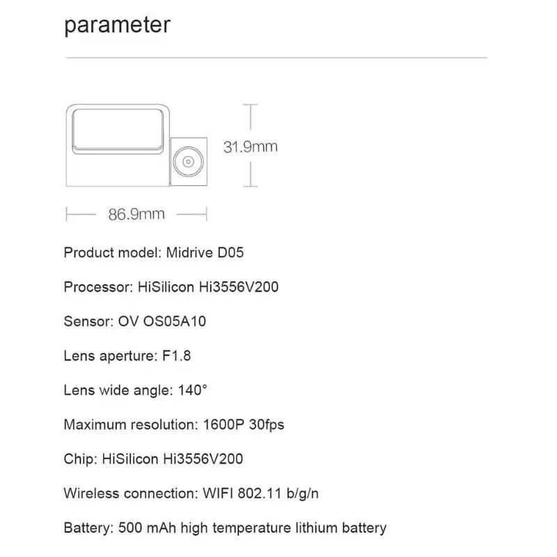 Xiaomi 70mai Midrive D05 видеорегистратор 1600P Голосовое управление wifi автомобильный видеорегистратор