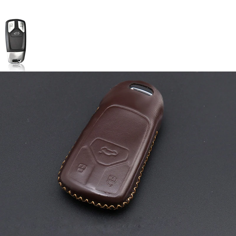 Кожаный чехол для ключей Audi Llavero для Audi Q7 A4 B9 A4L Q5L RS 4 RS 5 A5 S4 S5 Q7 E-tron SQ5 B9 Q5 TT TTS 8S чехол для ключей автомобиля