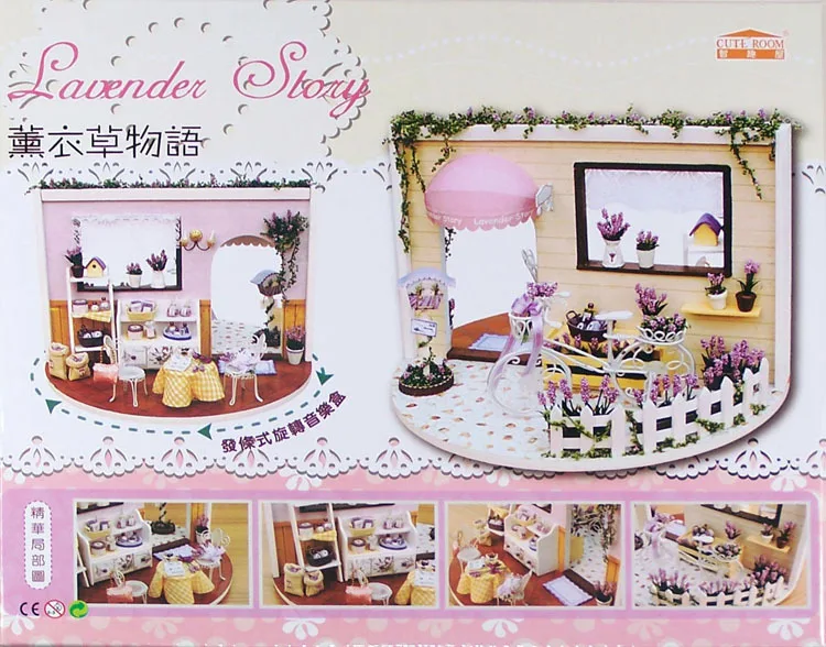 Lavender Story вращающаяся DIY деревянная Кукольный дом ручной работы миниатюрная Сборная модель креативная головоломка с поворотом на 360 градусов