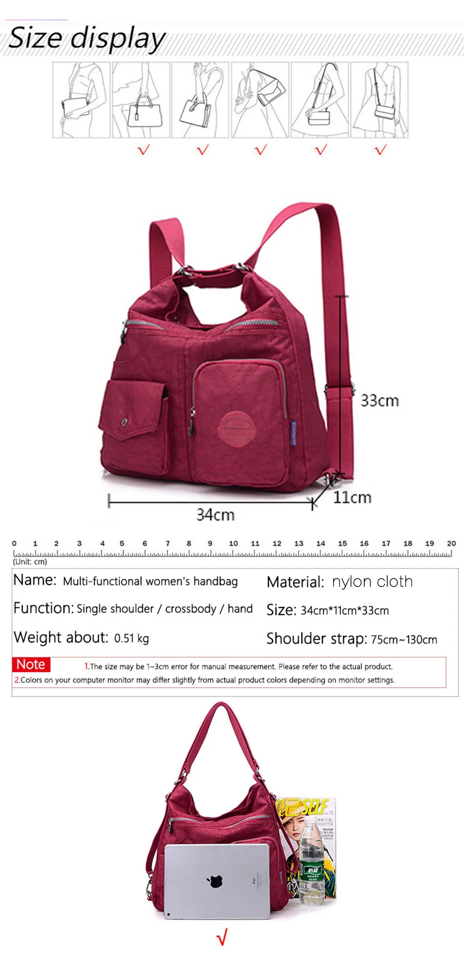 Роскошные сумки женские дизайнерские водонепроницаемые нейлоновые тканевые сумки через плечо для женщин Большая вместительная женская сумка через плечо