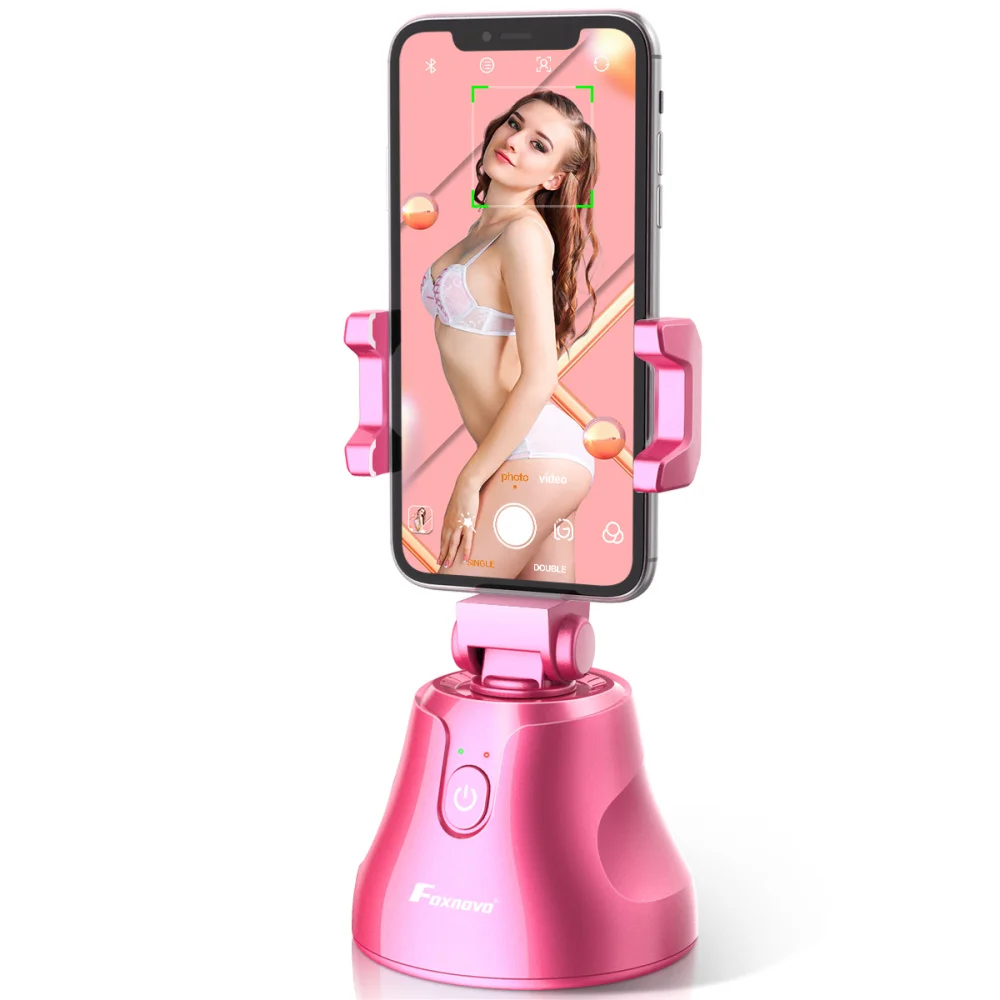 

Foxnovo 360Â°Object Tracking Holder Wireless Multifunctional Camera Phone Mount Auto Face & Object Tracking for Women Adults Men