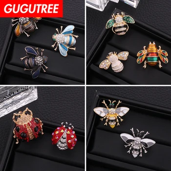 

GUGUTREE brooch breastpin insect buttlefly bee patch metal patches badges applique patches for clothing HH-31