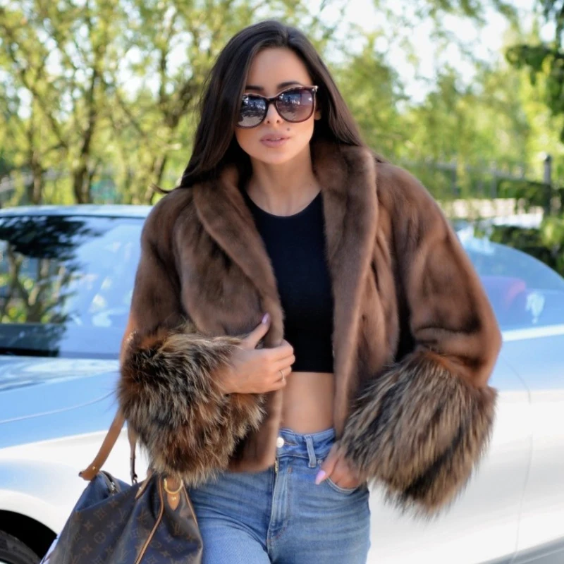 Fashion Short Genuine Mink Fur Jacket 