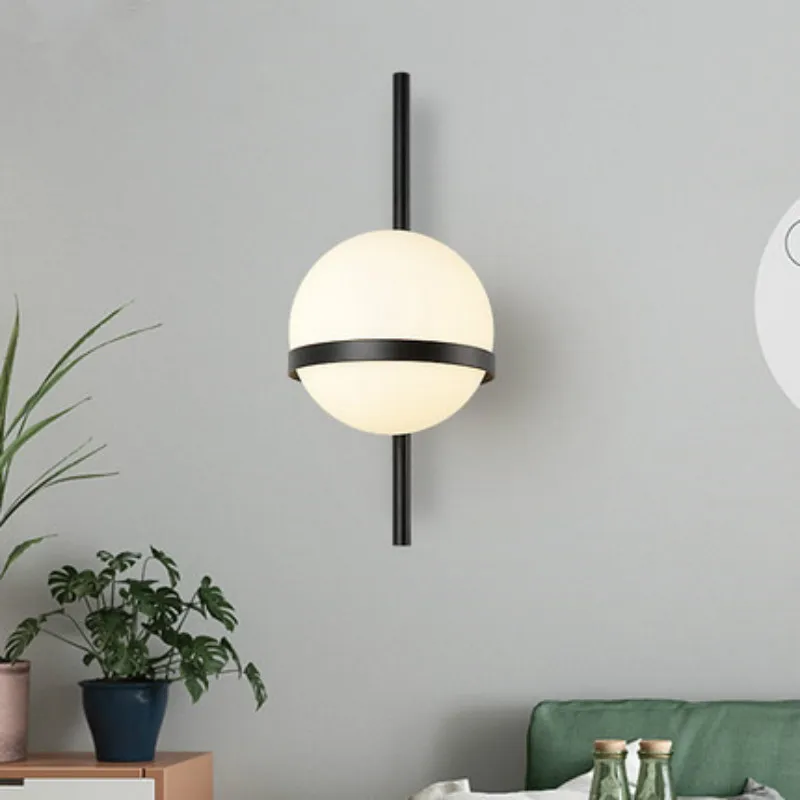 

Nordic Minimalism Glass Globe Lustre E27 Led Wall Lamp Corridor Retro Led Wall Scones Black / Gold Metal Luminaires Lighting