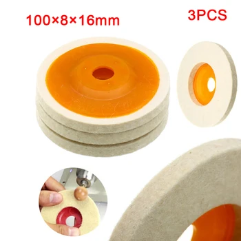 

3pcs 4'' 100mm Wool Felt Polishing Buffing Wheel Polisher Disc Pad Angle Grinder For Aluminum And Other Metals