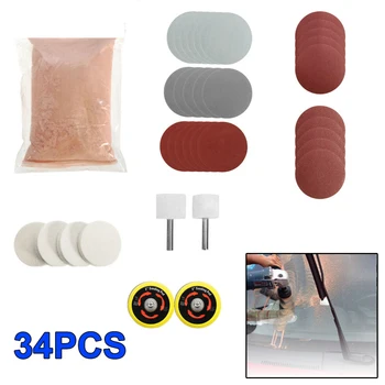 

34pcs Polishing Pad set Set Repair Glass Mirrors Windshields Sandpapers