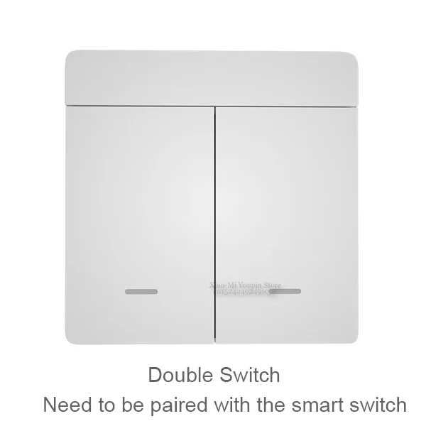 Double switch Xiaomi Mijia PTX Смарт Домашнее освещение с помощью светодиодов Управление устройство FireWire Беспроводной ключ настенный выключатель через смартфон приложение пульт дистанционного управления - Цвет: Double switch