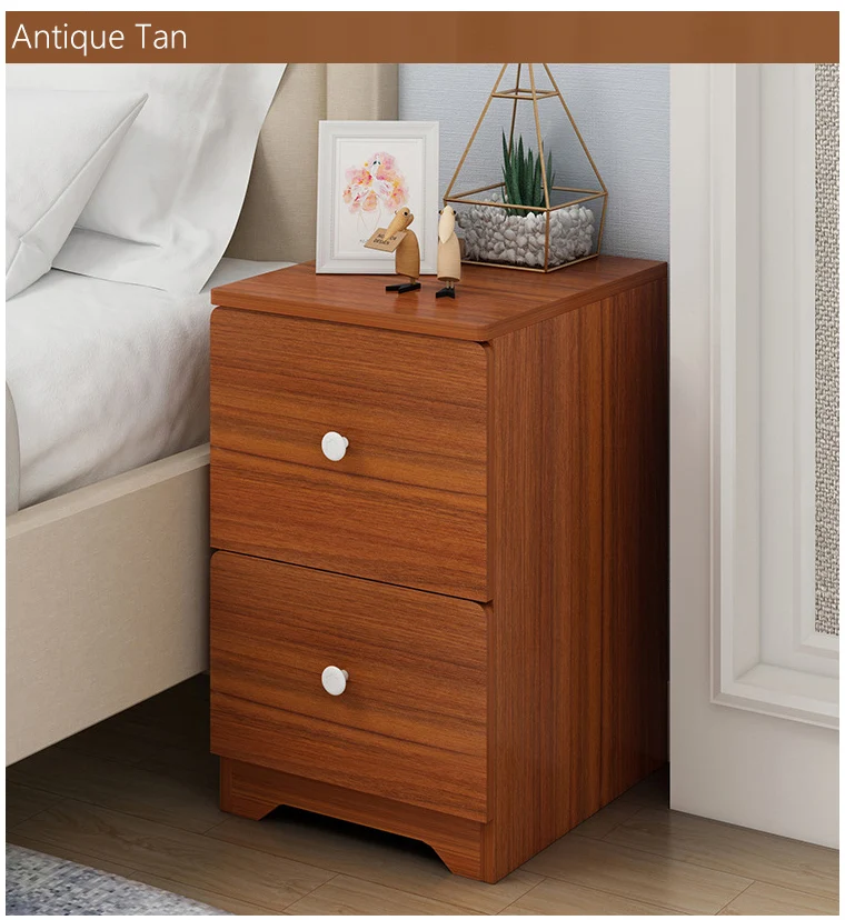 Простая деревянная тумбочка шкаф для хранения Органайзер прикроватный сборочный прикроватный столик с ящиками деревянная мебель для спальни