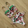 Mujer High Patterned Print Waist Bikini Set 13