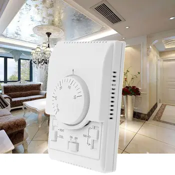 

AC 220V Room Mechanical Thermostat Control Switch Air Conditioner Fan Coil Temperature Controller
