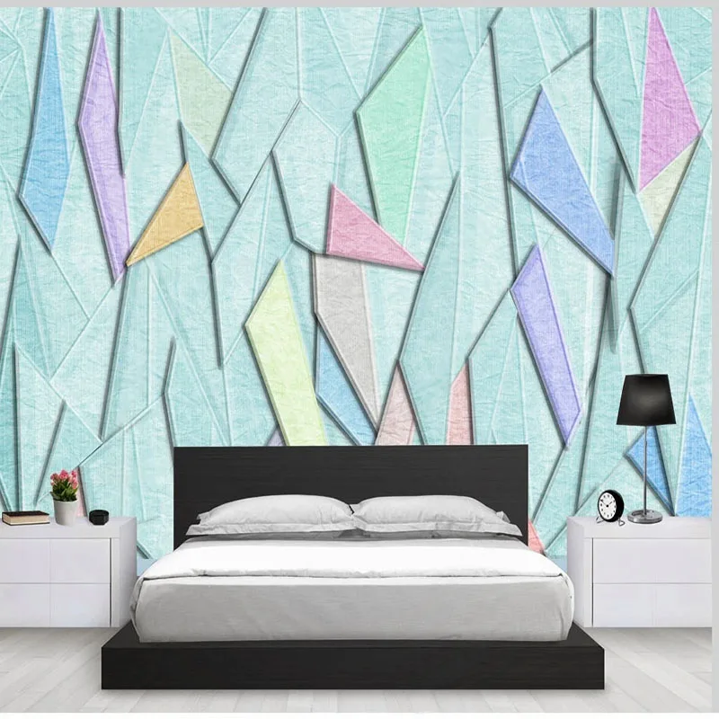 Custom Self-Adhesive Wallpaper 3D Abstract Geometric Relief Murals Living Room TV Sofa Bedroom Background Sticker Home Décor Art