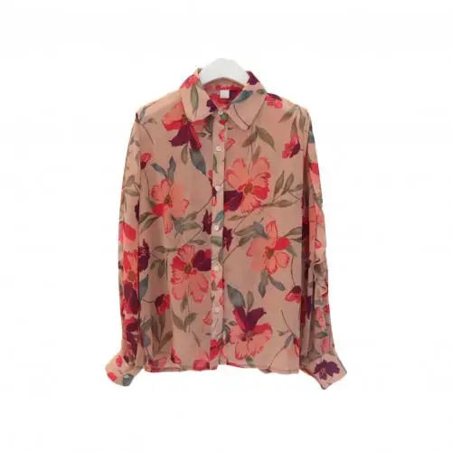 Women Turn Down Collar Long Sleeve Leaf Floral Print Shirt Chiffon Office Blouse Women's Clothing блузка женская ropa mujer 2020 poet shirt Blouses & Shirts
