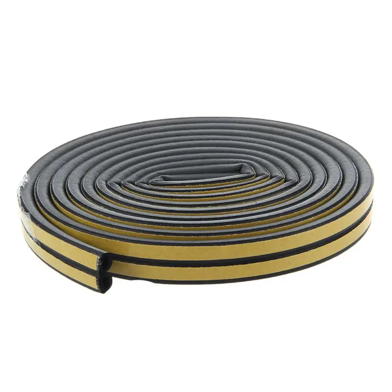 D type клейкое уплотнение окна 5 м ПВХ капот Цвет: черный|Уплотнительные ленты| |