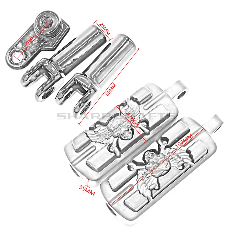 Мотоциклетные задние пассажирские педали для ног Опорные кронштейны крепления для Harley Softail 08-17 тонкие FLS FLSS скрещенные кости 08-11