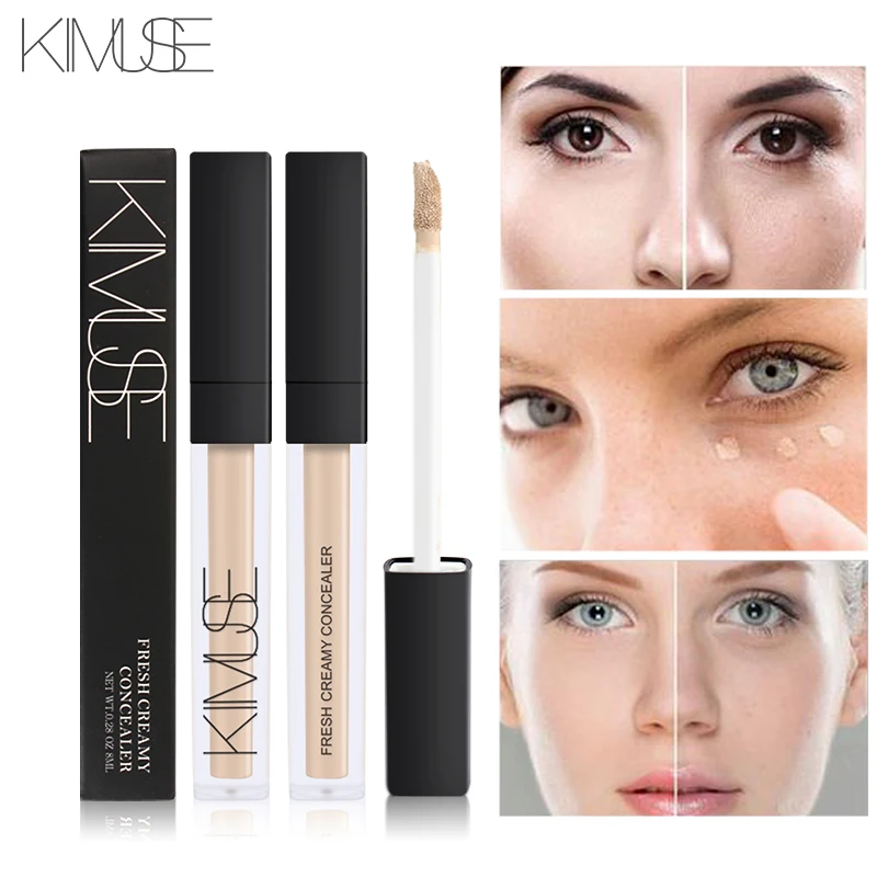 

KIMUSE Fresh Creamy Concealer Perfect Cover Pores Dark Circles Brighten Liquid Concealer Base Primer Base Maquiagem Corretivo