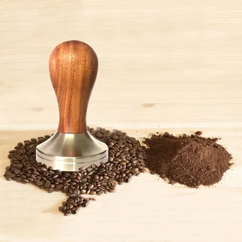 

Wooden Espresso Coffee Tamper 51mm/58mm Stainless Steel Flat Base JS23