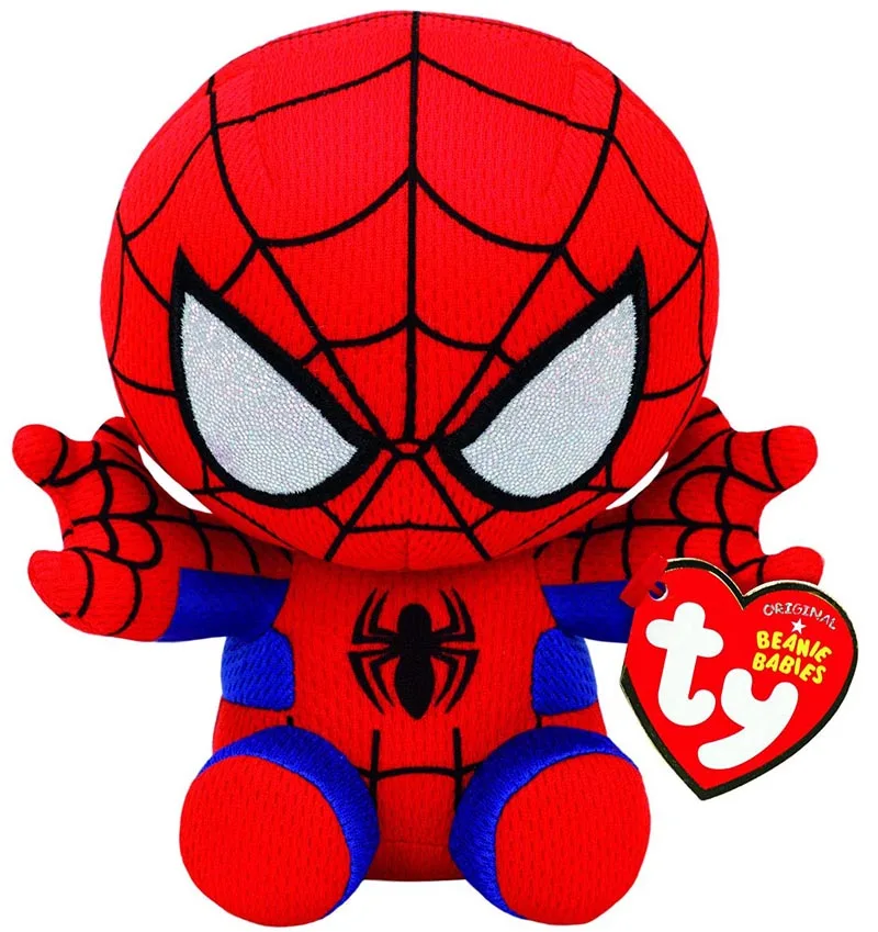 Ty Beanie для малышей, серия супергероев Marvel, Железный человек, Человек-паук, Халк, Черная пантера, плюшевая игрушка, детский подарок, 15 см - Цвет: Spiderman