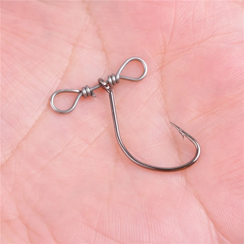 20Pcs Drop Shot Haken in-line Unten Schuss Jig Rig Breite Lücke Wurm Bass Angelhaken Mit Schwenk stecker Für Forelle locken Angeln – Detail 3